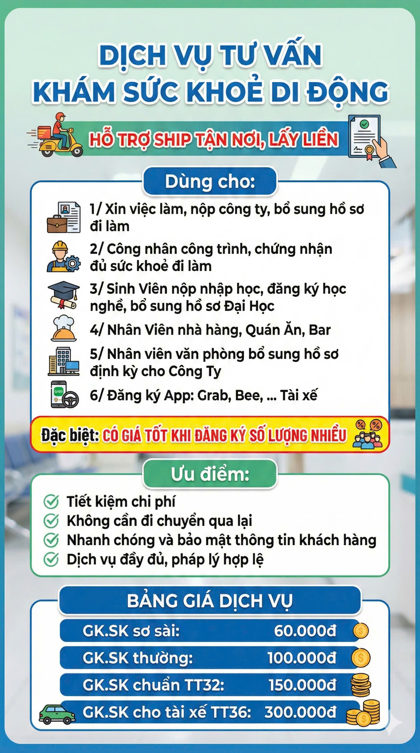 Dịch vụ tư vấn khám sức khỏe